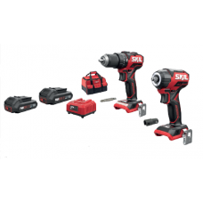 Kit combinato trapano a percussione a batteria + avvitatore a massa battente COMPACT BRUSHLESS